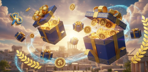 Выпадающие награды и монеты в акции OlimpCasino